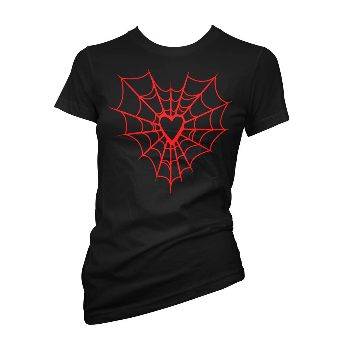 Black Red HEART WEB Graphic Print Spider Web Tee for wholesale on Faire0