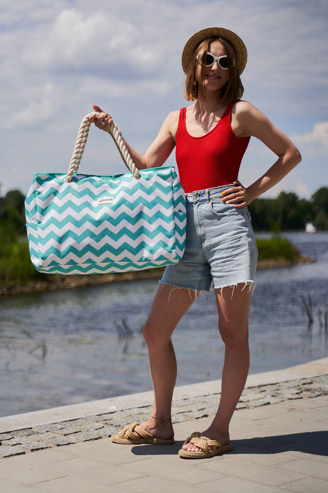 Beach Bag and Pool Bag | Waterproof | Turquoise Green Turtle for wholesale on Faire10