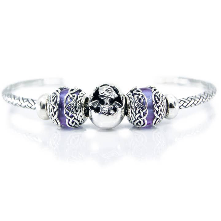 Aurora Charm - Venta al por mayor Pulseras tipo brazalete - Brazalete celta de plata esterlina de 19 CM