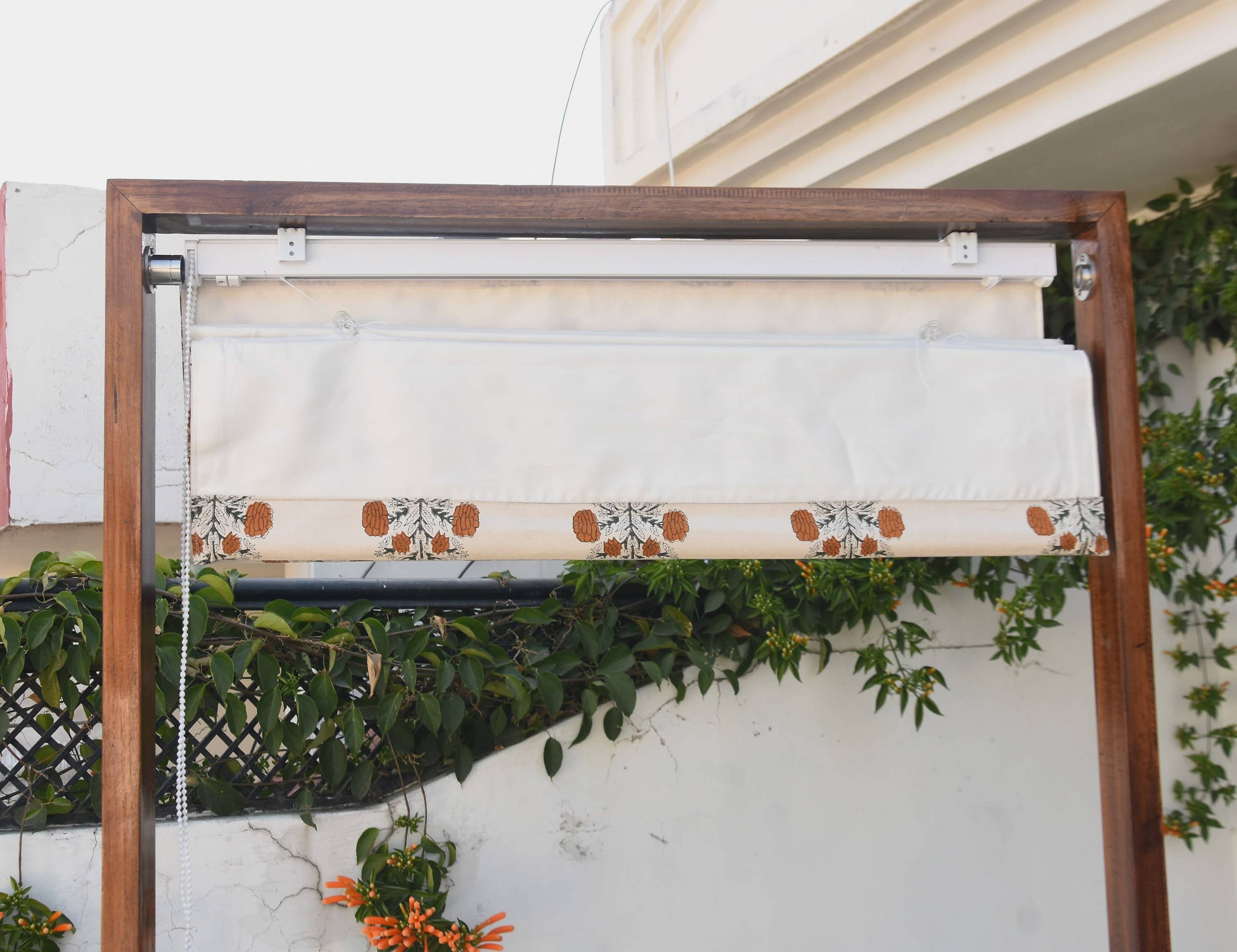 Fabdivine - Wholesale Blinds - Block Print Thick Cotton Floral Roman Shade: Swadesh3