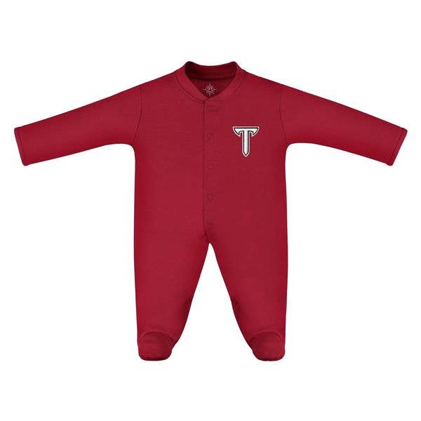 Troy Trojans Infant Footed Romper for wholesale by Creative Knitwear