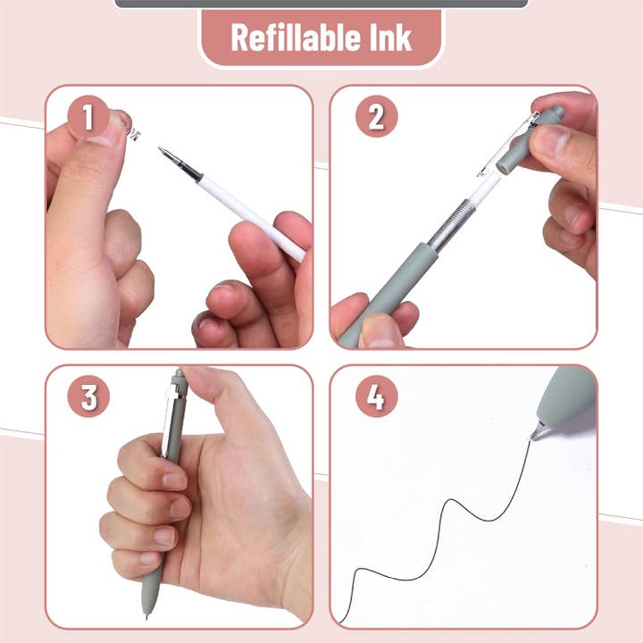 Mr. Pen - Wholesale Pen - Mr. Pen- Retractable Gel Pens for Journaling, 6 Pack, 0.54