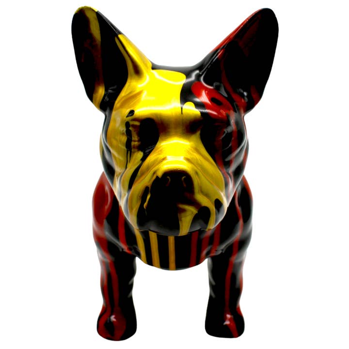 Interior Illusions Plus – Großhandel Skulptur – Gold Drip Expressionistische stehende Hundeskulptur, 30,5 cm lang1