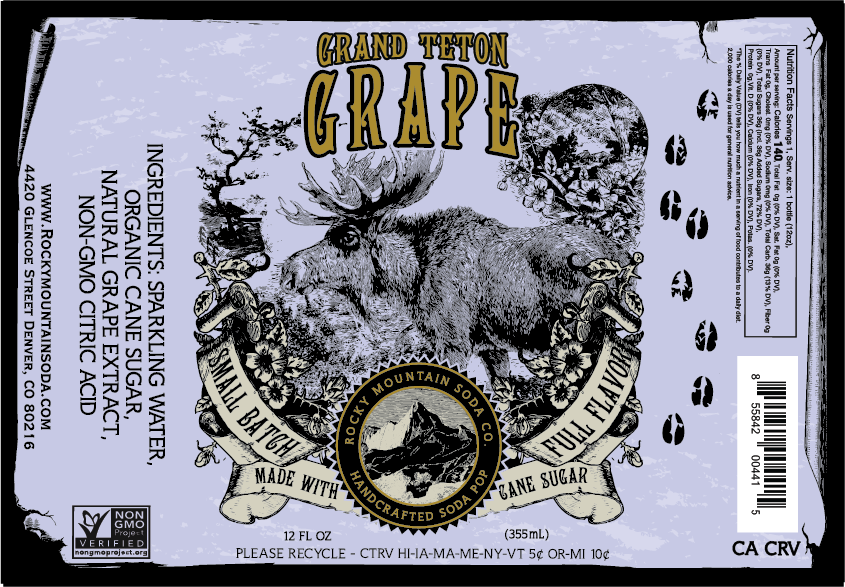 Rocky Mountain Soda - Wholesale Soda/Carbonated Drink - Grand Teton Grape Soda Pop (BOTTLES ONLY)1