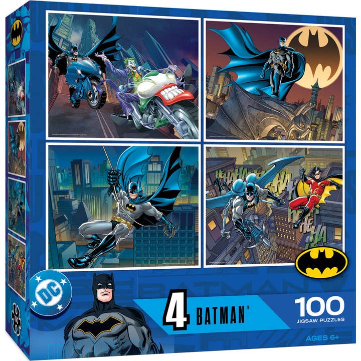 Batman 4-Pack 100 Piece Jigsaw Puzzles for wholesale by Masterpieces Puzzles
