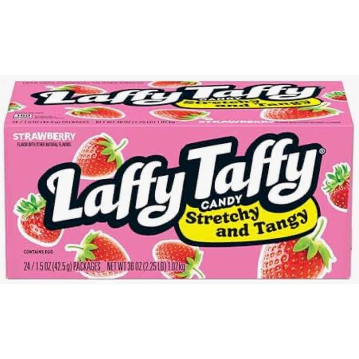O'Shea's Candies Sweet Shop - Wholesale Taffy - Nostalgic 1975 Original LAFFY TAFFY Strawberry 🍓 24CT Box