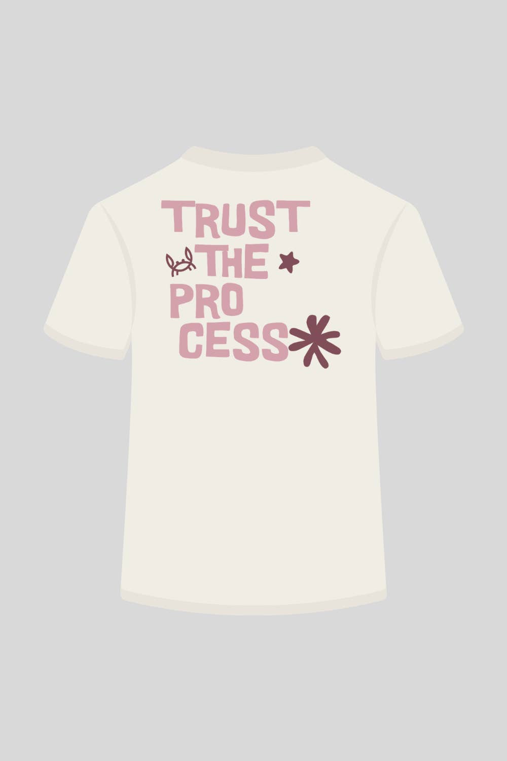 Custi Mikelo: Men's Clothing & Christmas Gifts – Großhandel T-Shirt mit Siebdruck – Herren – Trust The Process Creme T-Shirt | Auckland