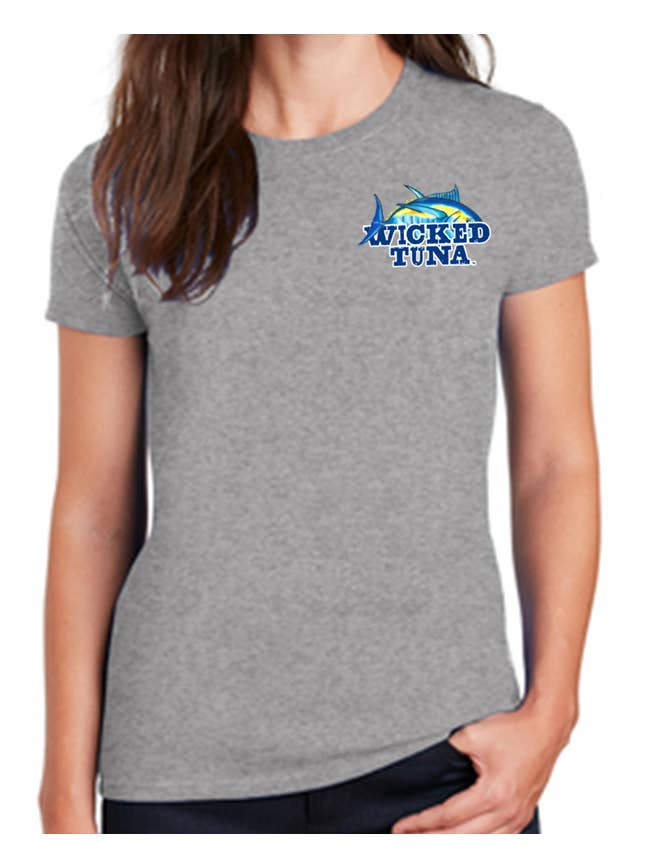 Wicked Tuna - Wholesale Screen Printed T-Shirt - Women's - Wicked Tuna SS Ladies Cotton Shirt - Half Moon
