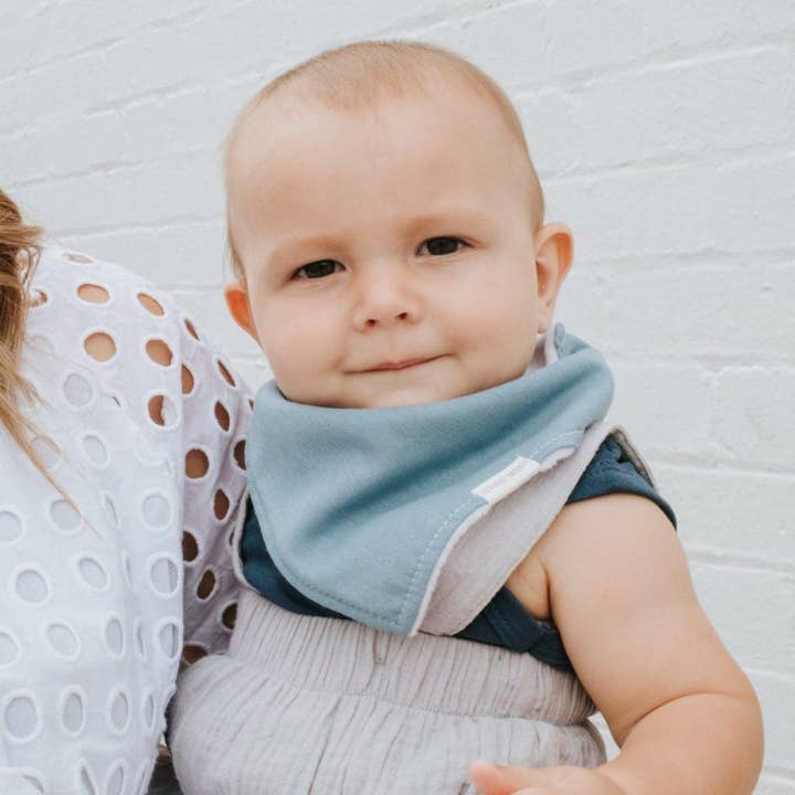 Zoe Sage - Vendita all'ingrosso Bavaglini a bandana - Bavaglino Bandana in Lino | Blu