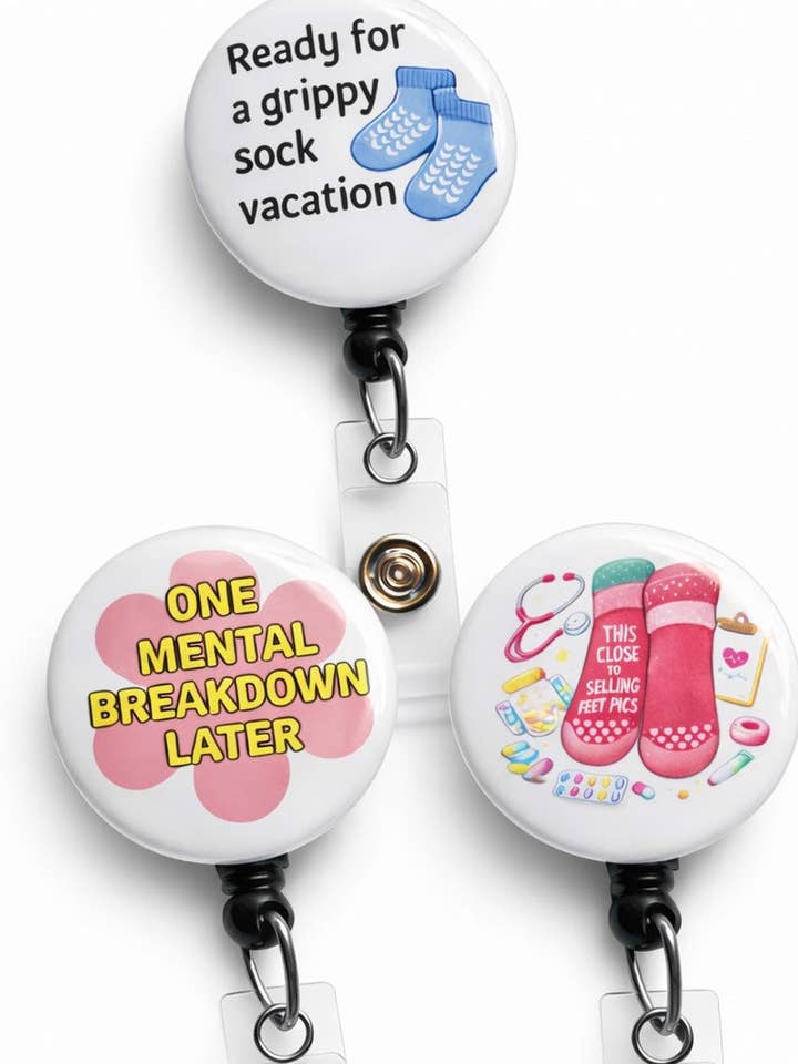 Roliga sjuksköterskebrickor - välj din bricka för wholesale av Amanda Rose Thread Co