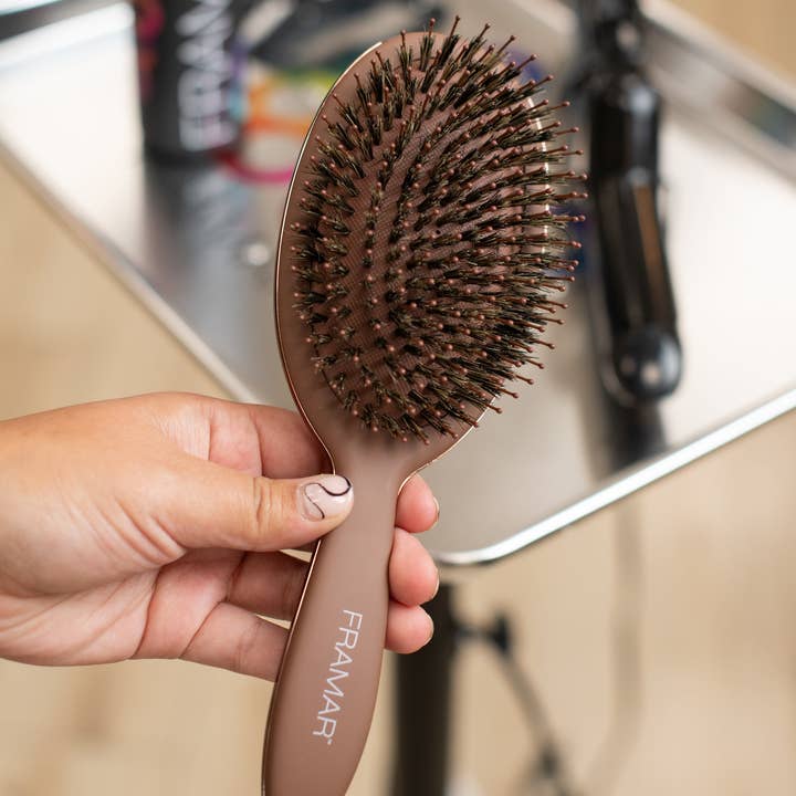Framar Hair Brushes & Hair Accessories - Wholesale Hair Brush/Comb - FRAMAR Boar Bristle Hair Brush, Boar Brush For Hair - Brown8