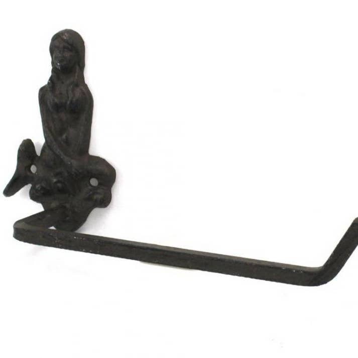 Hampton Ironworks - Wholesale Toilet Paper Holder - Cast Iron Mermaid Toilet Paper Holder 10""2