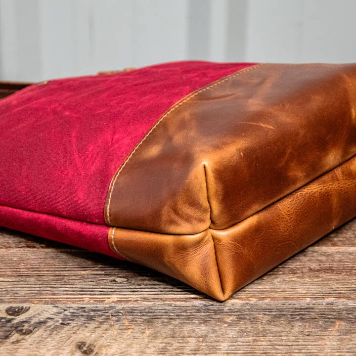 In Blue Handmade - Wholesale Tote bag – Women's - Essential Waxed Canvas and Leather Tote with Options1