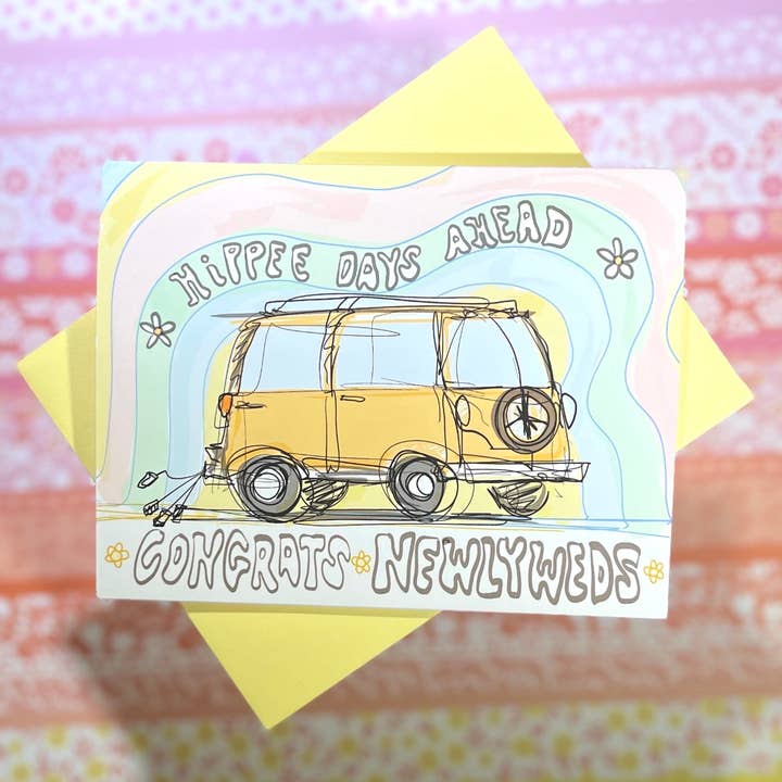 Hippie Days Ahead — Hochzeitskarte für den Großhandel von Paper Vibes