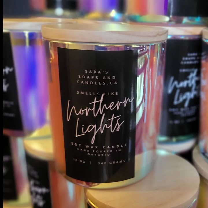 Northern Lights Candle for wholesale by Sara's soaps and candles