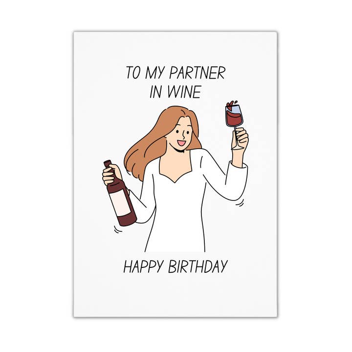 Unique Funny Birthday Card - Wine for wholesale by Smirk & Scribble