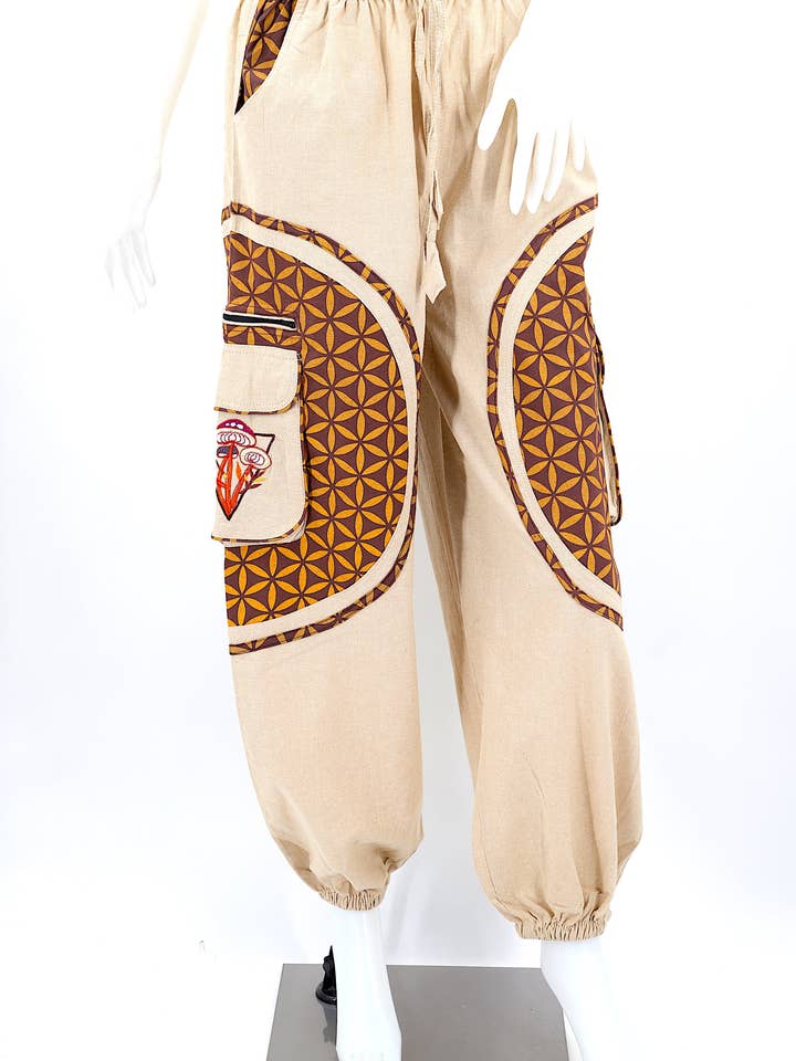 Himalaya Handmade - Wholesale Pants - Women's - Cotton Hippie Handmade Harem Mushroom Embroidered Bohemian Pants43