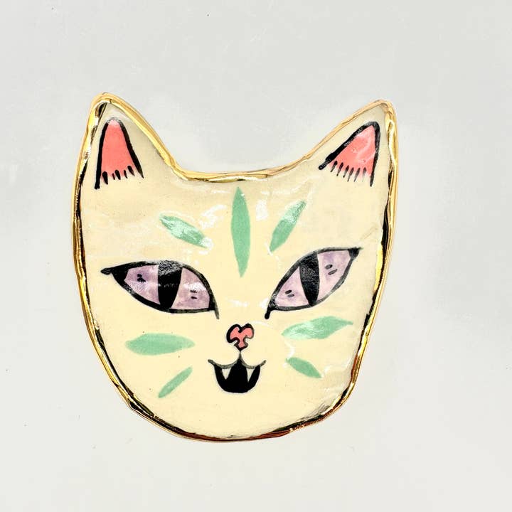 Erika Rier - Wholesale Jewelry Dish - Little Green Tiger Ring Dish with 22k Gold Luster6