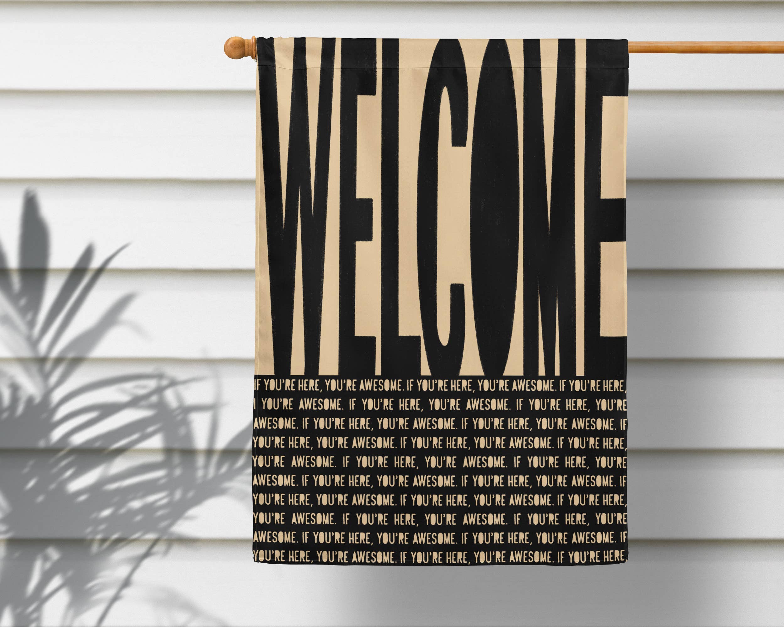 Declaration HOME - Wholesale Flag - Welcome! Black Garden and House Flag - Double Sided1