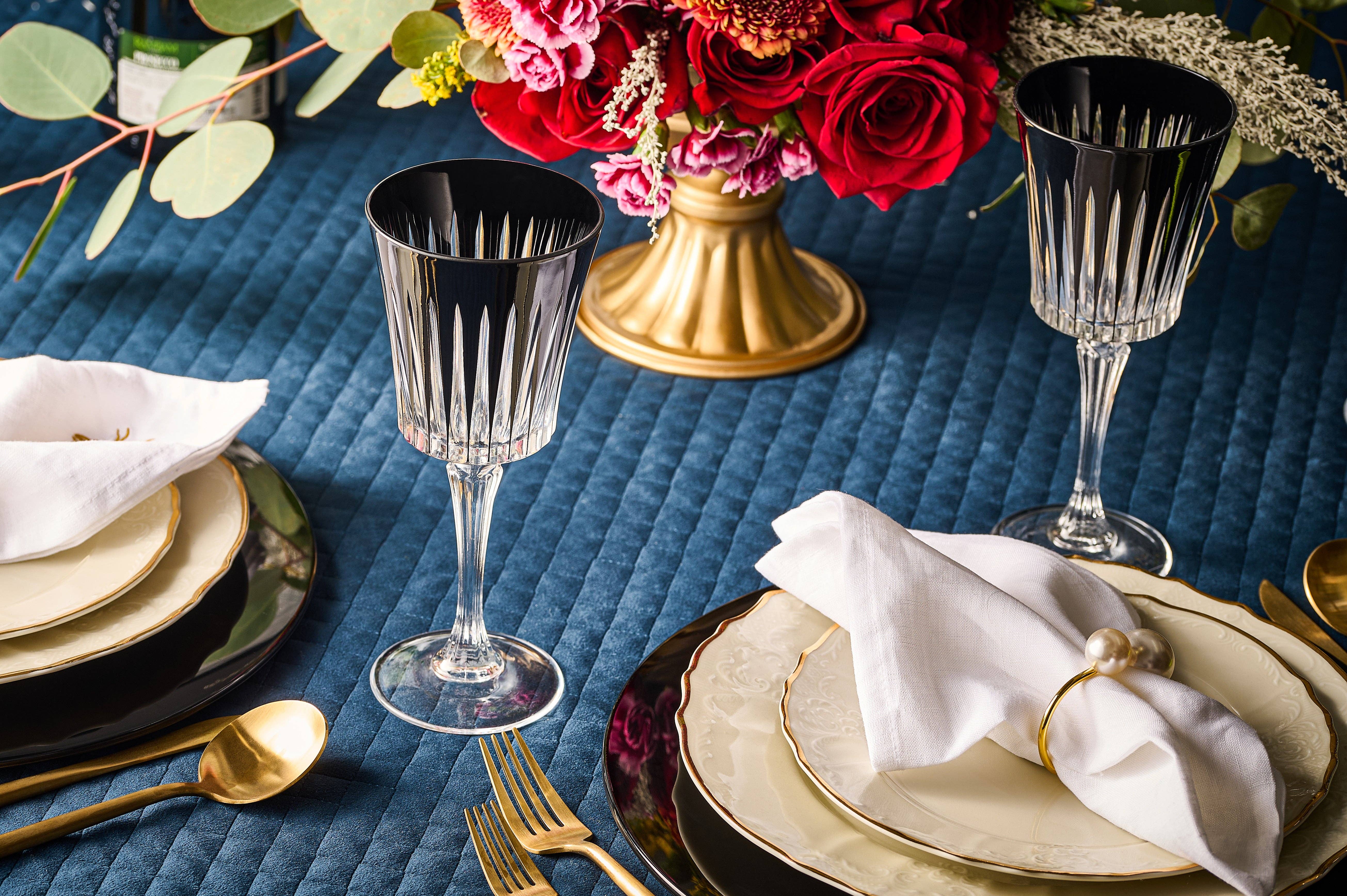 Barski - Wholesale Wine Glass - Onyx White Wine Glass Black, 7.5 oz. Set of 64