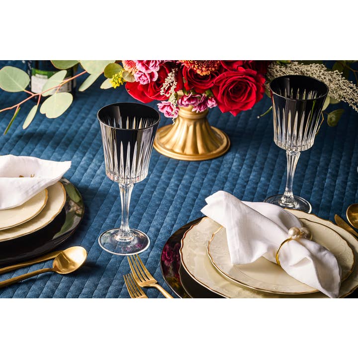 Barski - Wholesale Wine Glass - Onyx White Wine Glass Black, 7.5 oz. Set of 64