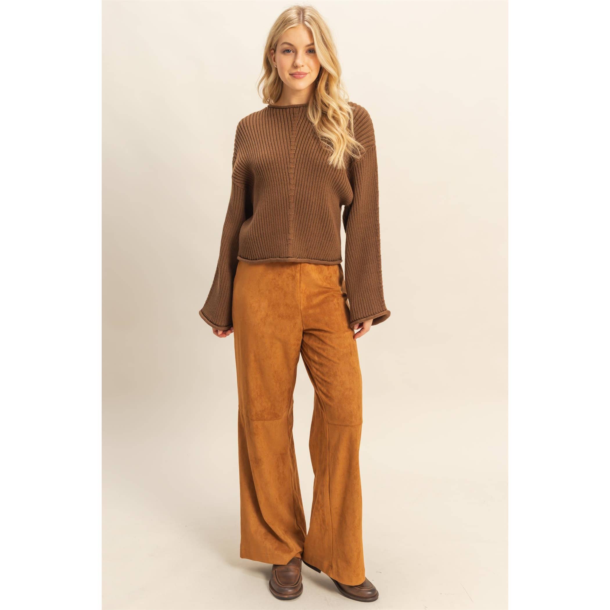 HYFVE – wholesale Byxor - Dam – Breda byxor i mocka med skräddarsydd passform5