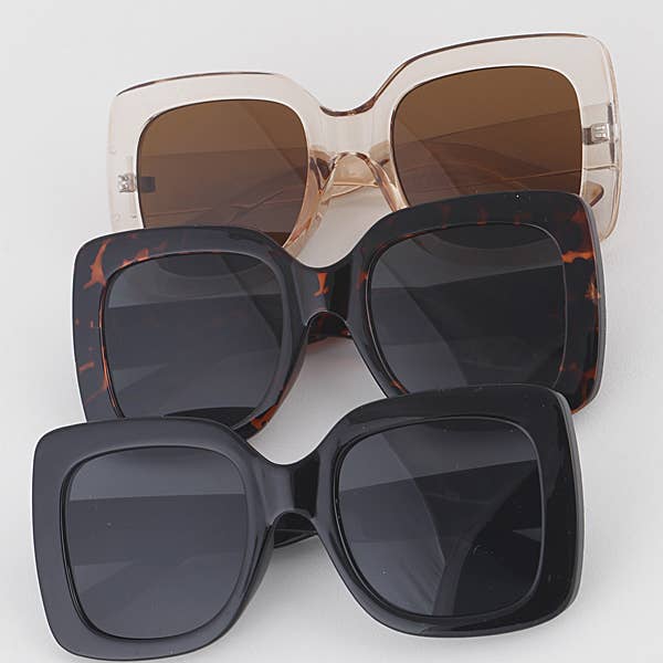 MIX COLOR Wide Frame Rectangle Sunglasses for wholesale on Faire