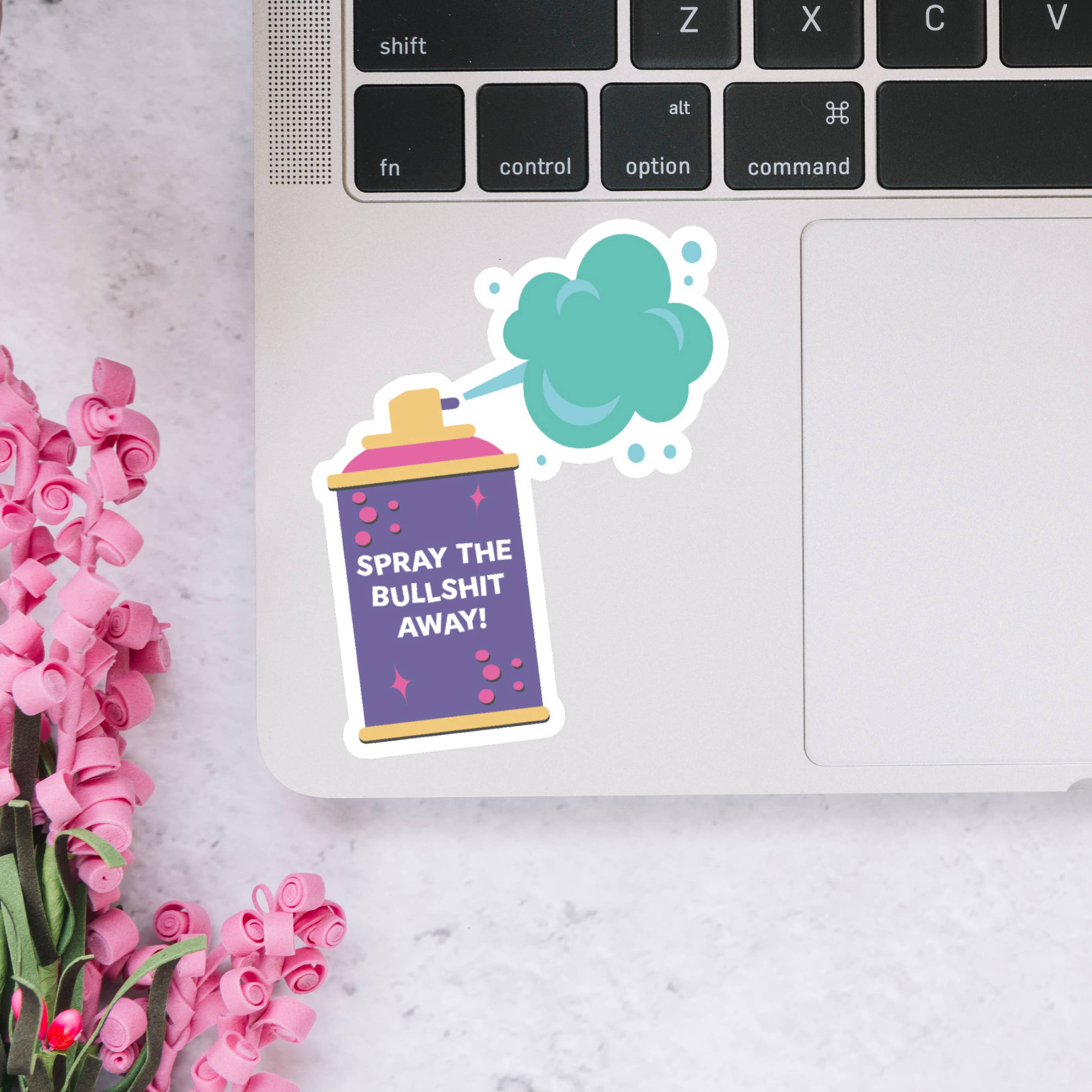 Dotesy Designs - Wholesale Sticker - Spray that BS Away Sticker, Relatable Stickers