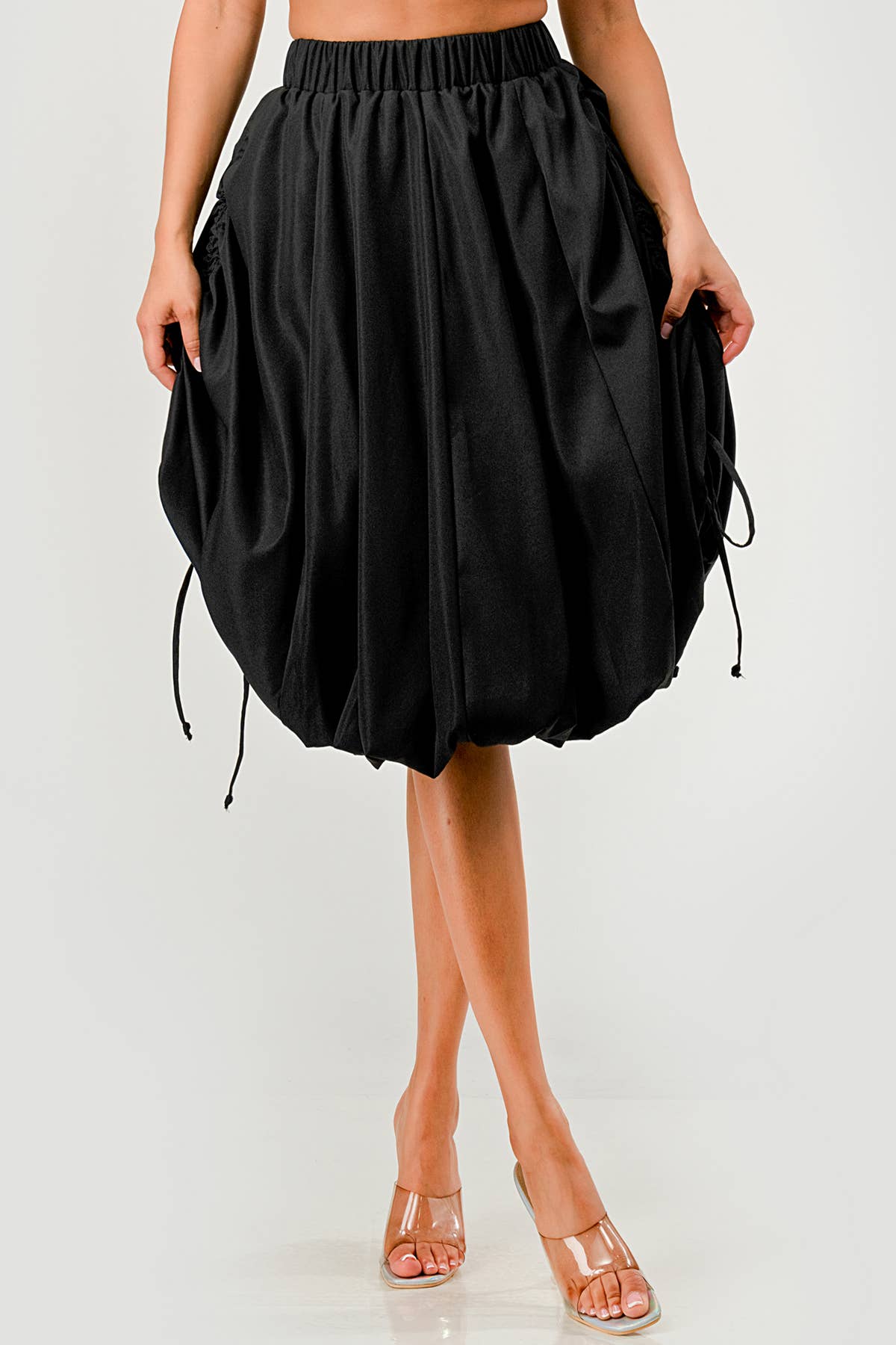 Namatt Design - Venta al por mayor Falda - Mujer - Falda midi burbuja ajustable con cordón lateral regular0