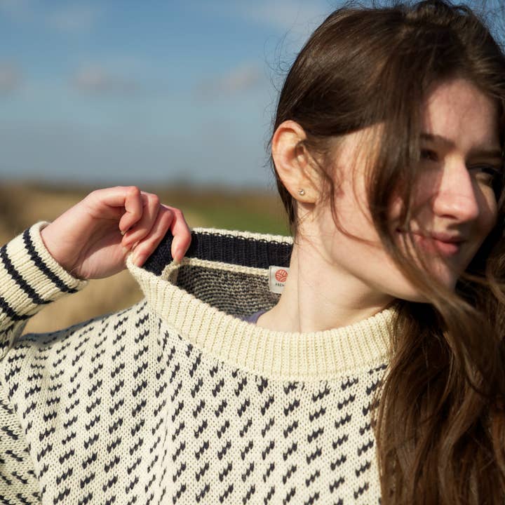 Mars Knitwear – wholesale Knitted jumper – unisex – British Wool Nordic 2.0 Jumper - Ecru