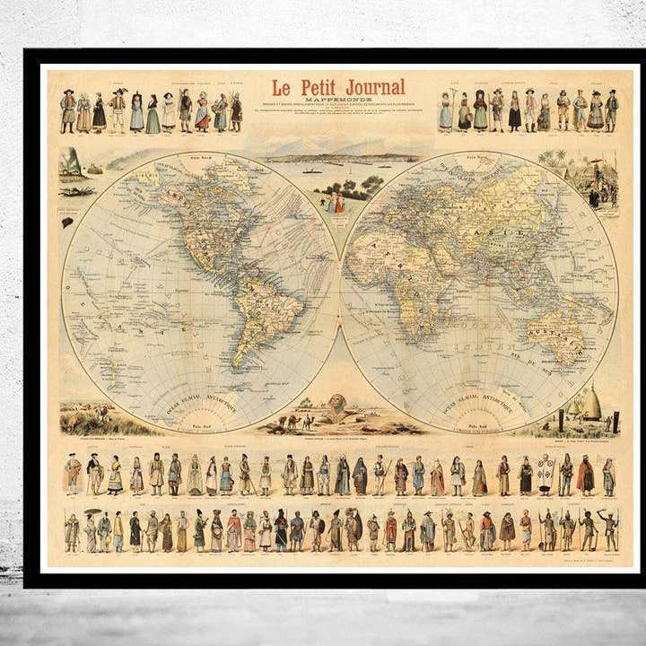 Vintage World Map Antique Atlas 1900 folklore map of the world | World Map Gift World Map Print | Vintage World Map | World Map Wall Art and other Purchase Wholesale world atlas. Free Returns & Net 60 Terms on Faire trending on Faire.