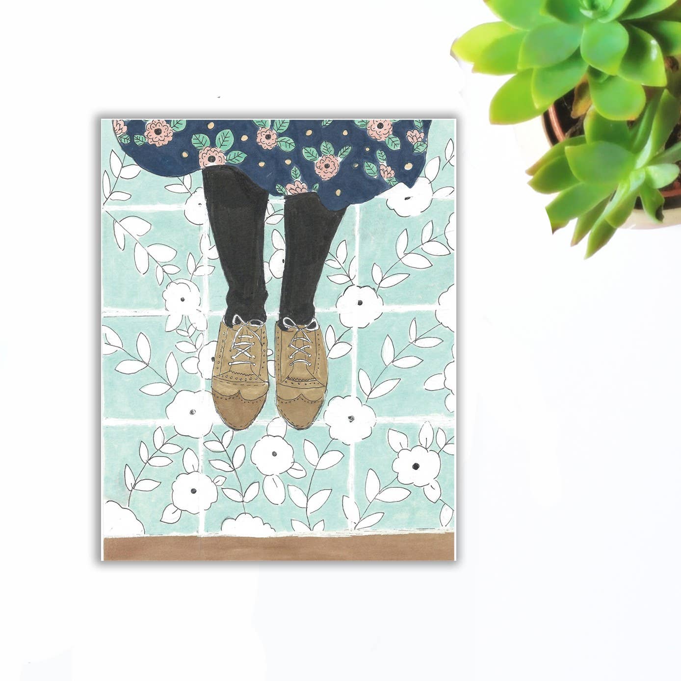 By Lady Fox - Wholesale Everyday Greeting Card - Cement tile card