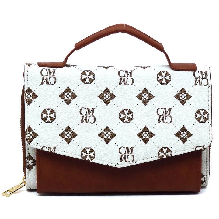 CM088 CM Monogram Envelope Flap Crossbody Bag for wholesale by M&M HANDBAGS, LLC.
