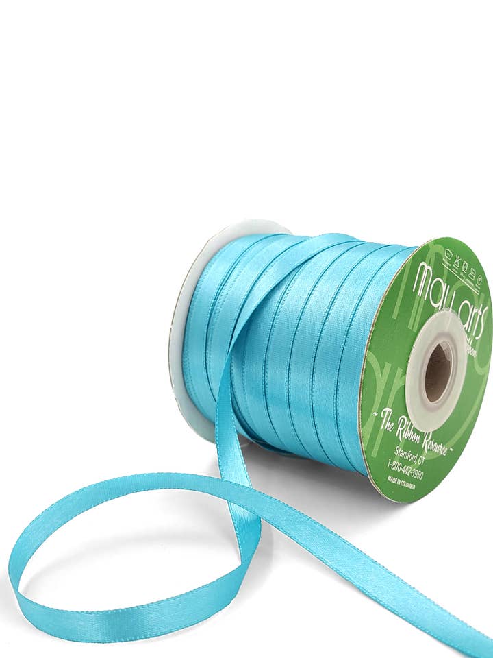 ~3/8"Luster Double Face Satin Ribbon, Turquoise for wholesale by May Arts Ribbon