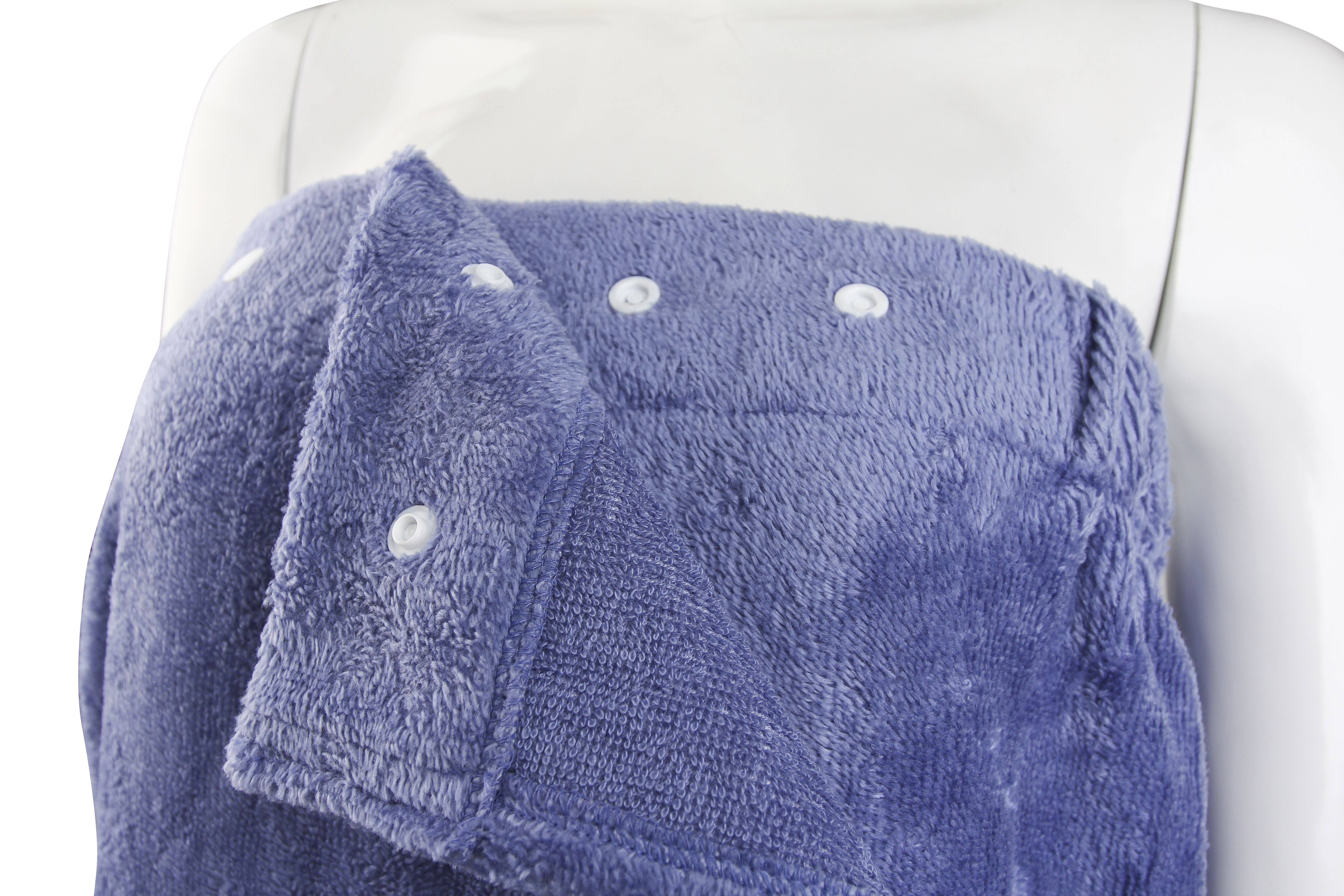 Everplush - Vendita all'ingrosso Asciugamani da bagno - Set di fascia da bagno extra peluche+turbante per capelli - blu pervinca4