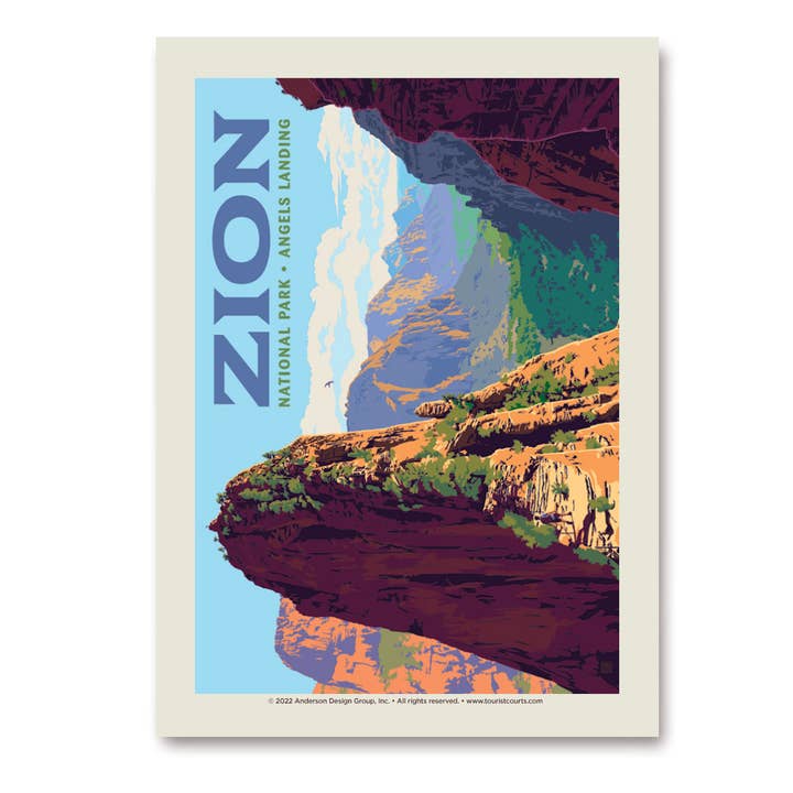 Zion National Park Ascent To Angels Landing Vertical Sticker for wholesale by Tourist Courts