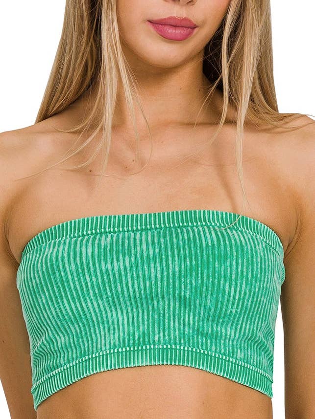 Parte superiore in tubo senza cuciture a coste lavato per la vendita all'ingrosso da parte di Vanilla Monkey