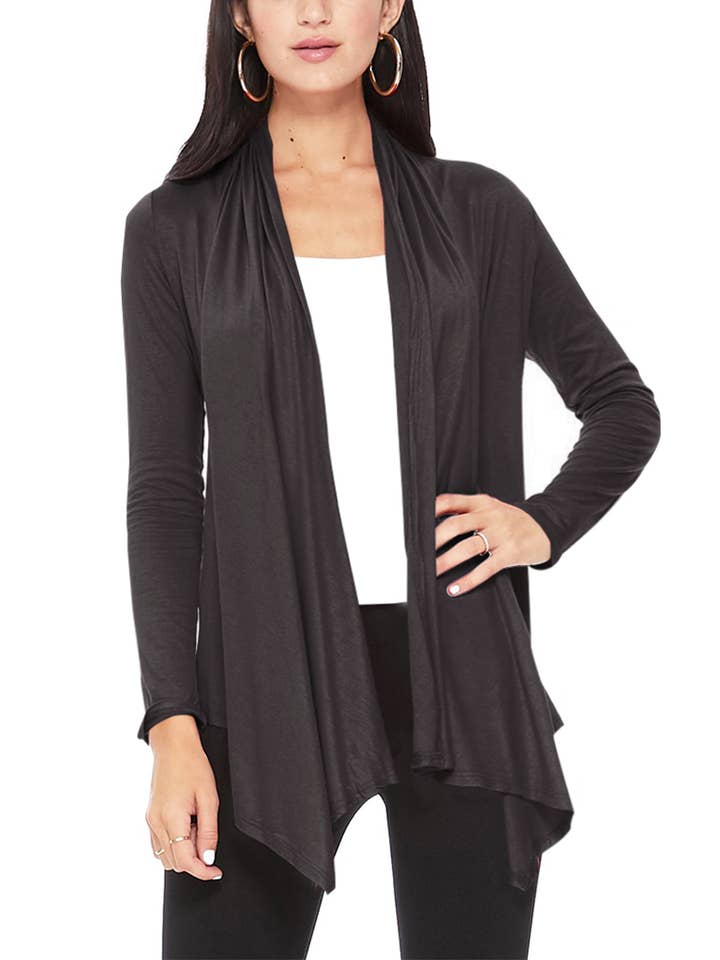 MOA COLLECTION - Wholesale Cardigan - Women's - Women's Solid Casual Outerwear Cardigan4