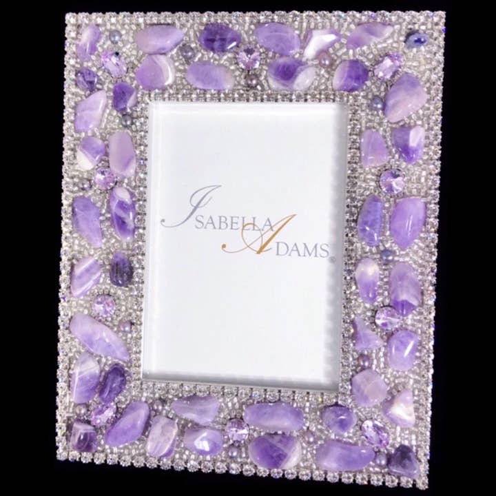 5 x 7 Amethyst Gemstone Picture Frame for wholesale by Isabella Adams Designs