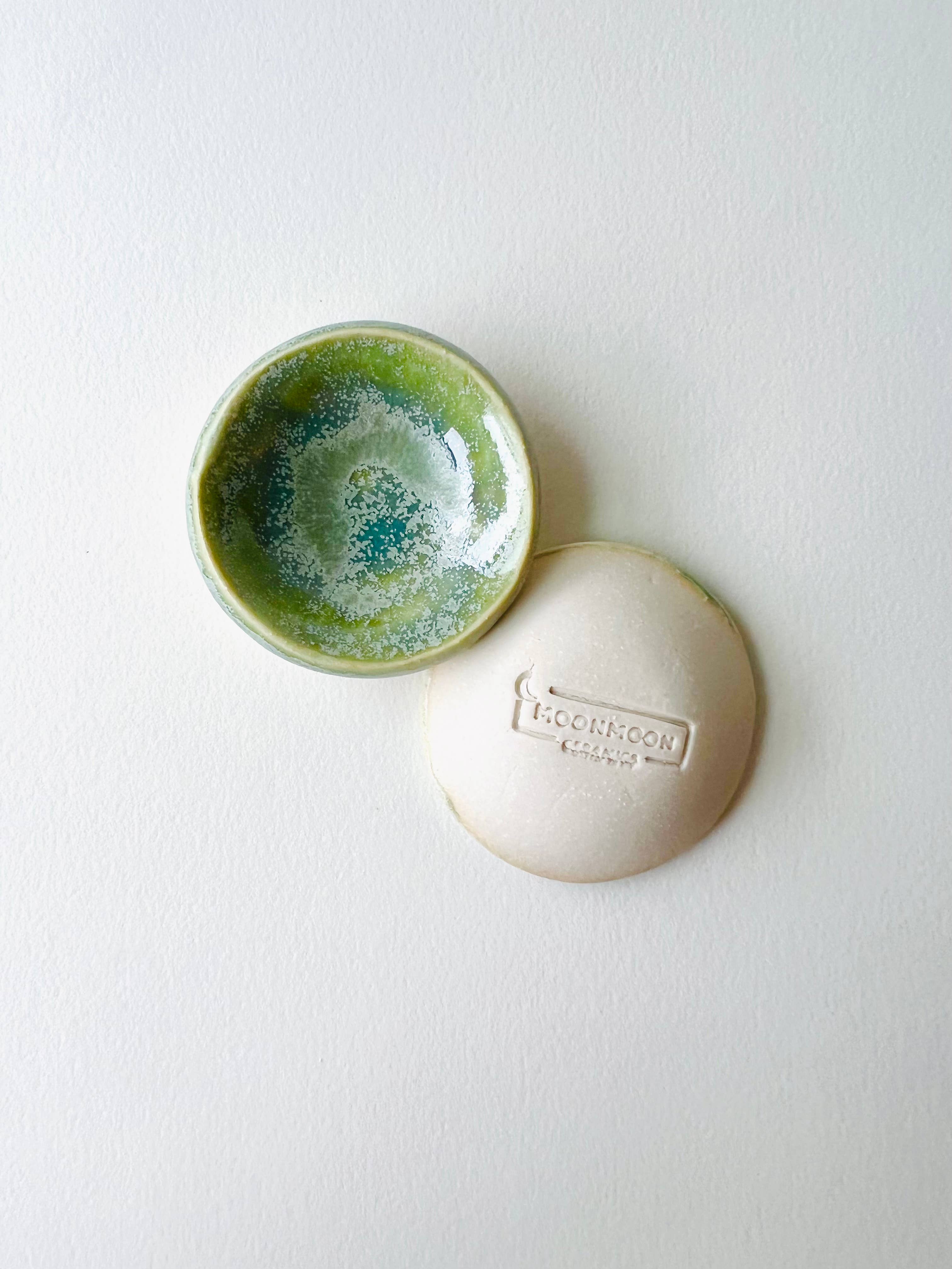 MoonMoon Ceramics – wholesale Jewellery dish – Green Tea Tiny Ring Dish4