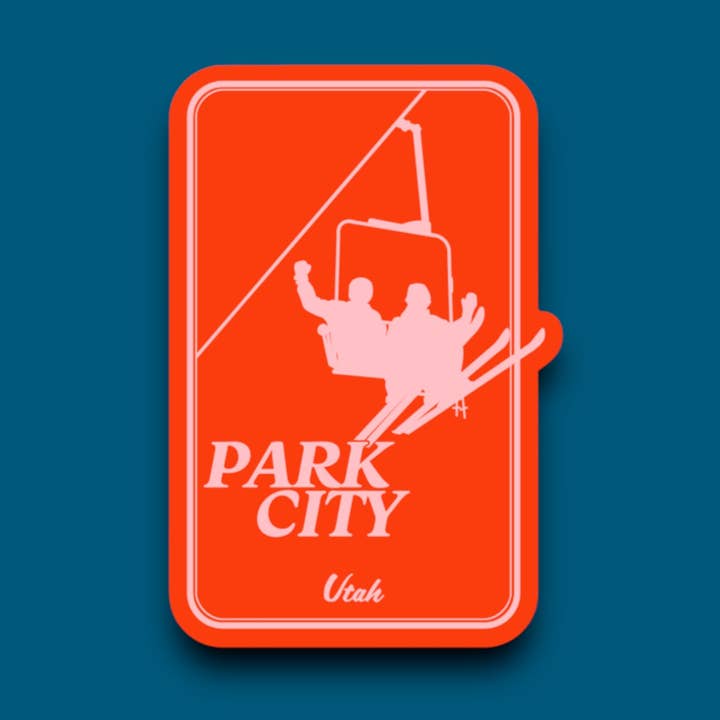 Blue Bison Apparel - Wholesale Sticker - Ski Park City Red Sticker (B4)0