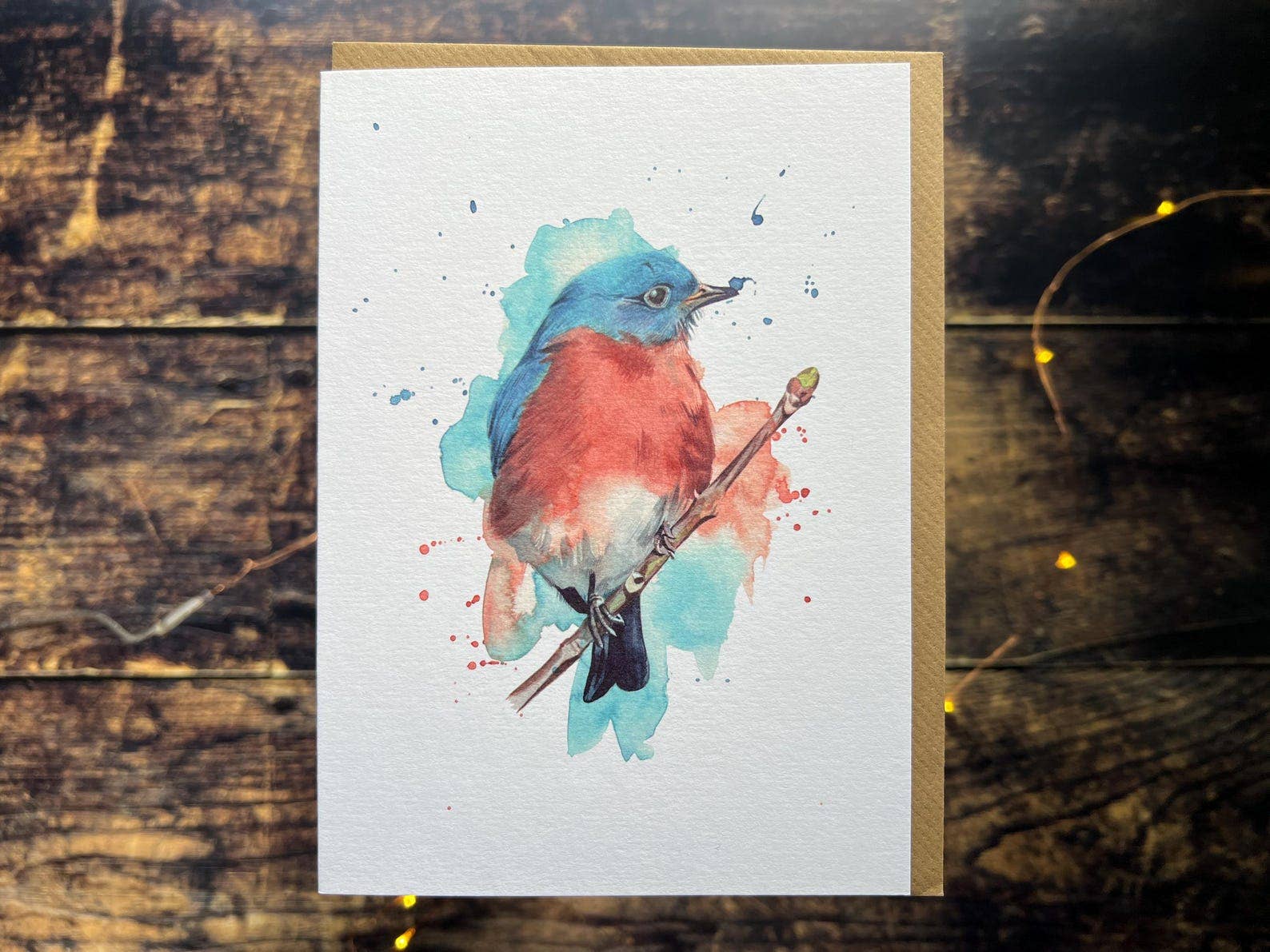 Georgina Doodles - Wholesale Everyday Greeting Card - Eastern Bluebird Greetings Card | Blank card, Bird Art, Watercolour print1