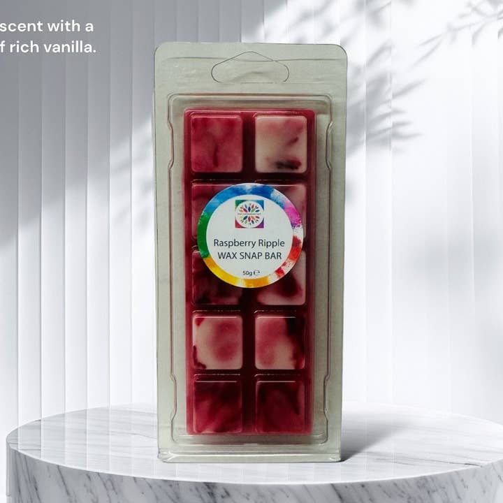 Raspberry Ripple Wax Snap Bar for wholesale by Scent and Colour Boutique