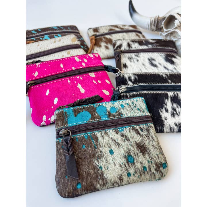 Boho Ranch Shop - Vente Porte-monnaie – femme - Pochette à monnaie Western en peau de vache6