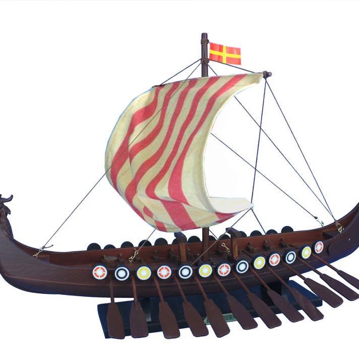 Wooden Viking Drakkar Model Boat 24" for wholesale by Hampton Nautical