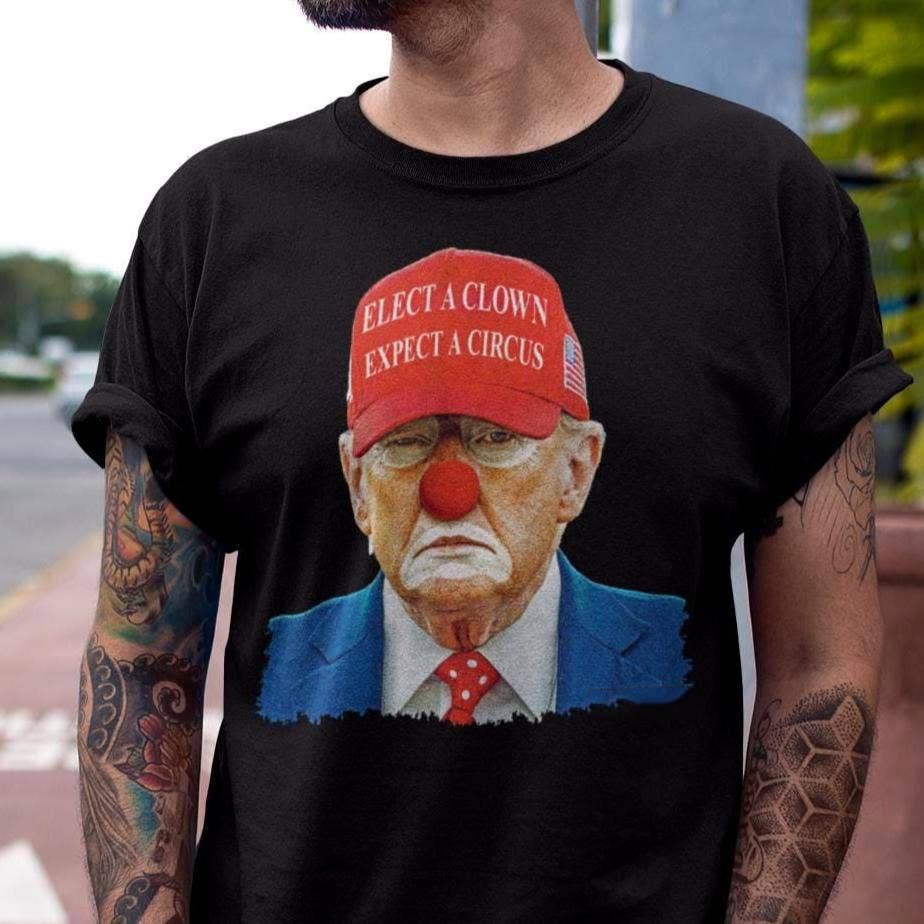 CVH DREAMY LTD – wholesale T-shirt (graphic) – men's – Elect A Clown Expect A Circus Shirt, Trump Clown Shirt