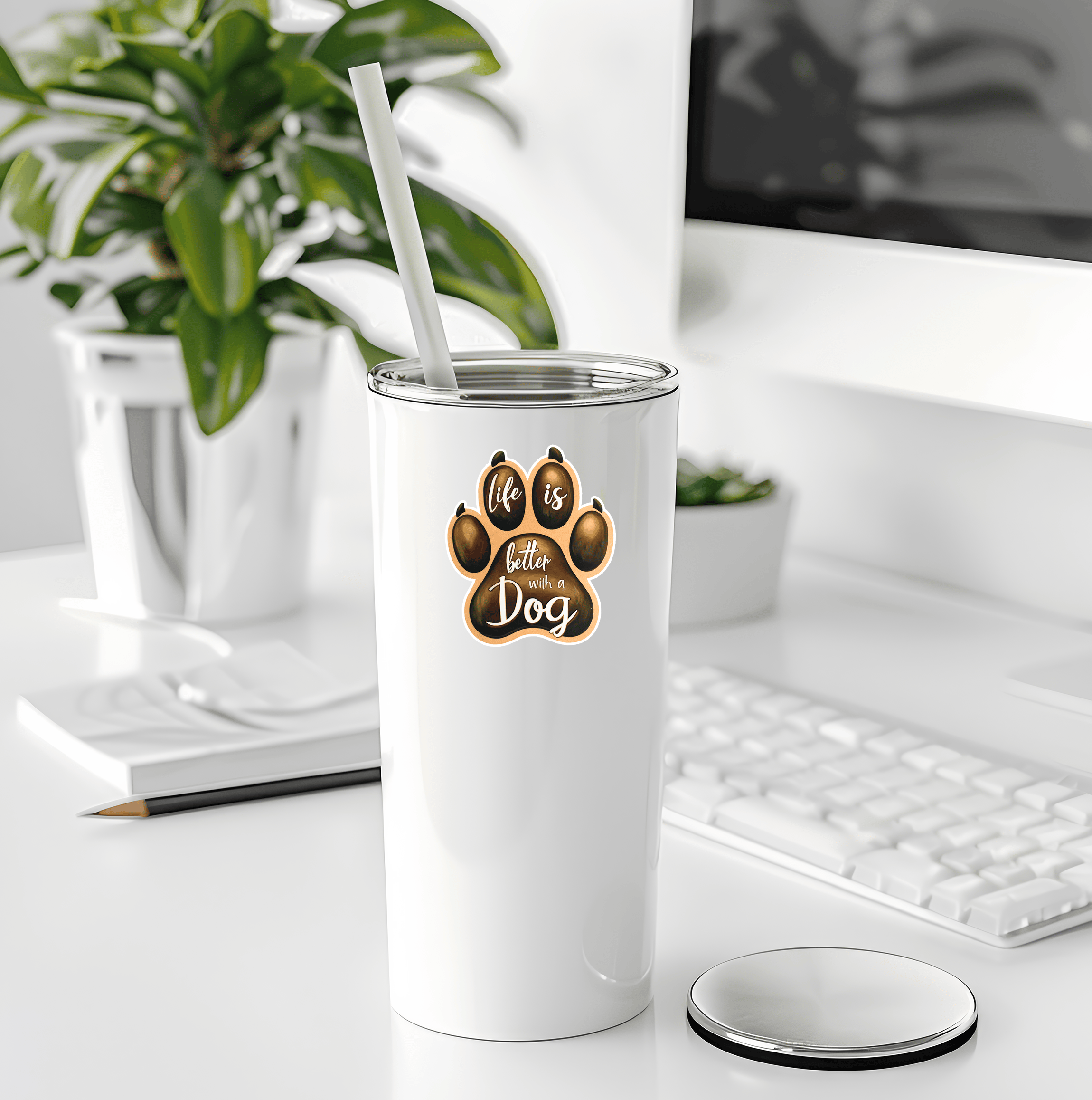 Sticker Atlas – wholesale Klistermärke – Livet är bättre med en hund-dekal3