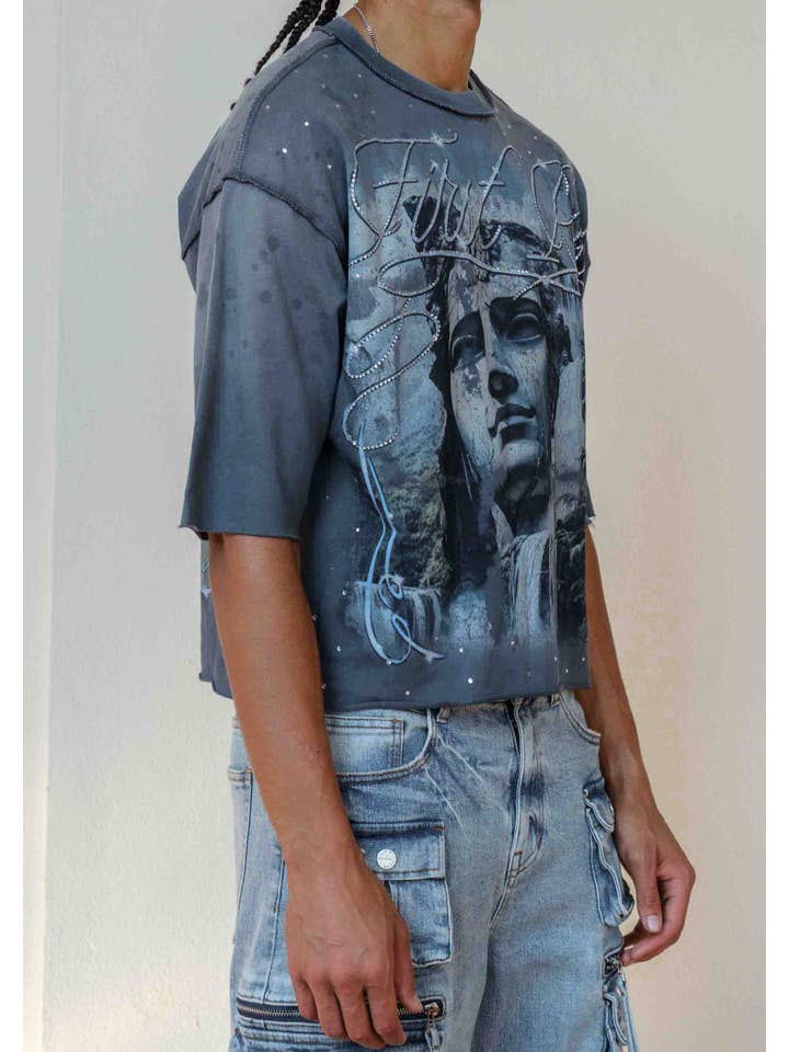 DK GREY LOST UTOPIA UNEARTH CROPPED TEE for wholesale on Faire5