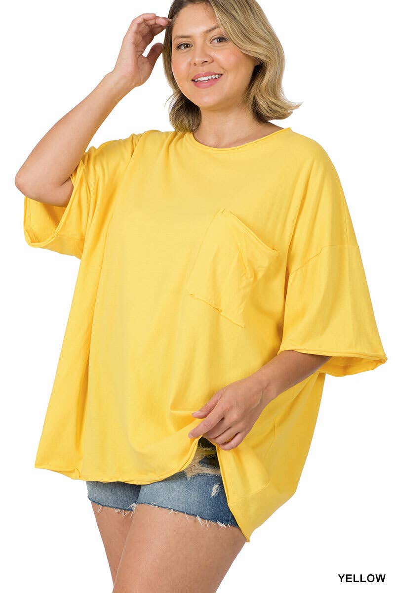 42POPS - Wholesale Tunic - Women's - Tri Blend Oversized Raw Edge Boyfriend Tee22