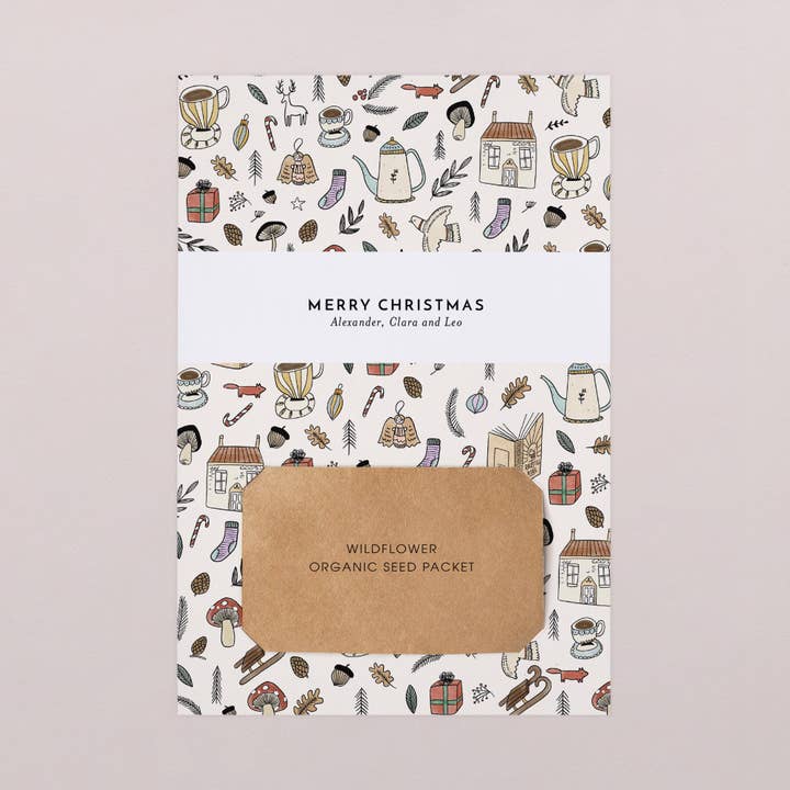 Cotton Bird - Wholesale Christmas Card - Plant Greeting Card